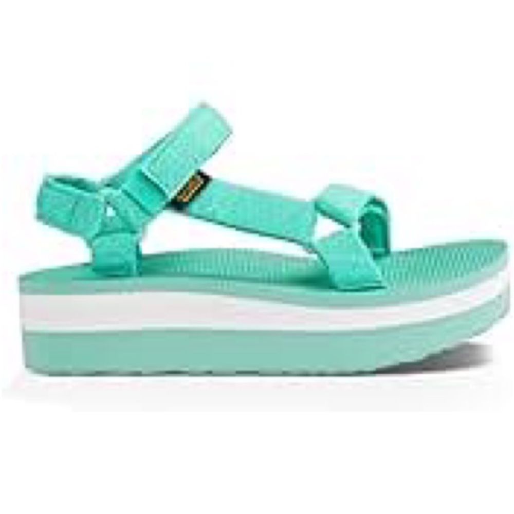 Teal Teva Platform Sandals